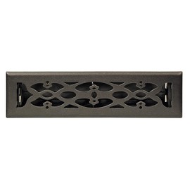 2" X 12" Luxury Victorian Floor Register Grille with Dampers - Luxury Contempo Decorative Grate - HVAC Vent Duct Cover - Matte Black