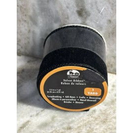Unbranded Wired Ribbon~Black Velvet~Sequin~