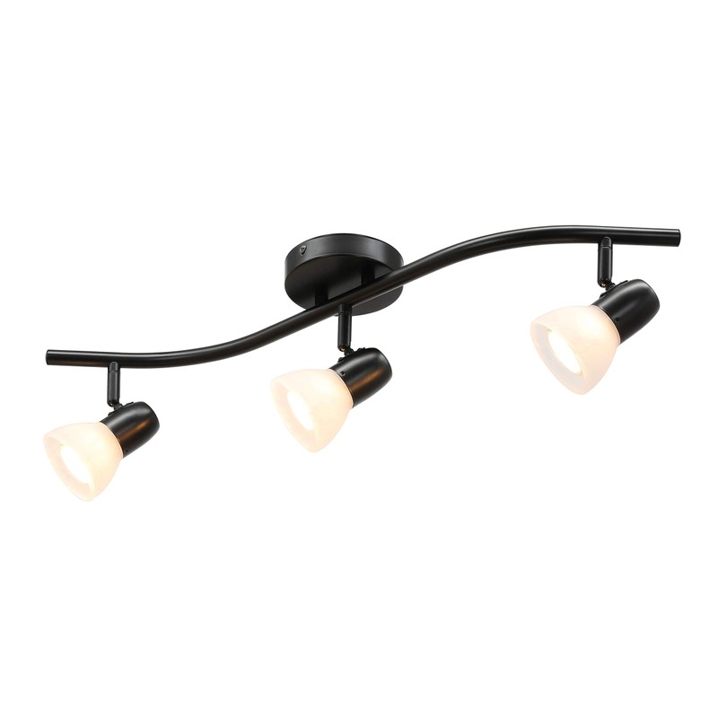 XiNBEi Lighting Track Lighting, 3 Light Modern Black Curved Kitchen