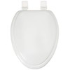 EZ-FLO White Wood Toilet Seat with Lid, Elongated, 65907