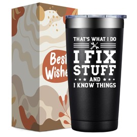 DOEARTE Fathers Day Gift for Dad, Husband, Grandpa, Men - That's What I Do I Fix Stuff - Christmas Birthday Gifts for Men - 20oz Tumbler