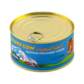 Happy Cow Halal Austrian Processed Cheese 12 OZ (340g) Easy Open Can, Rich Cheddar Flavor, Long Shelf Life, Perfect for Cooking, Snacking,Camping