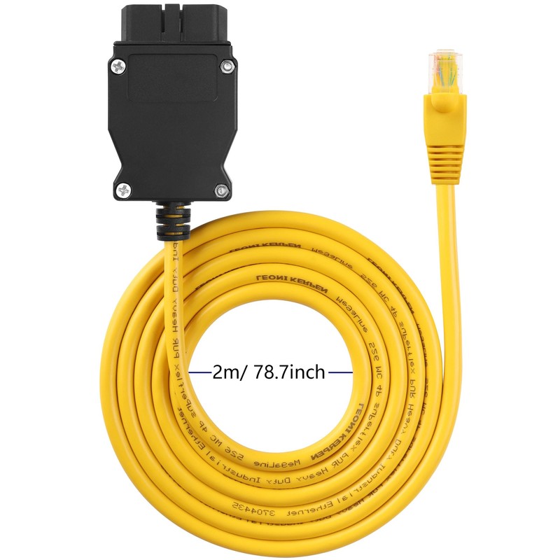 CERRXIAN ENET OBD2 RJ45 Cable,Ethernet RJ45-OBDII Interface Cable Car Diagnostic