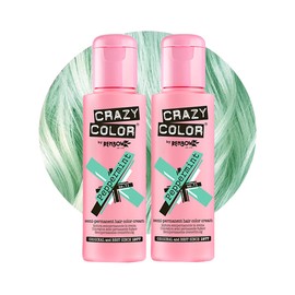 Crazy Color Pastel Peppermint Semi-Permanent Duo Hair Dye. Highly Pigmented Minty Green Conditioning & Oil Nourishing Vegan Formula | No Bleach or Ammonia | 200ml