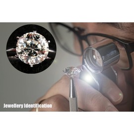 Exporee Magnifying Glass 40X, Stainless Steel Pocket Magnifier, Magnifying Glass for Coins, Jewellery Magnifying Glass, Folding Magnifying Glass