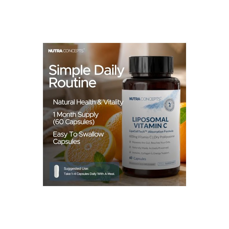 Liposomal Vitamin C – LipoCellTech™ Absorption Formula – 600mg Per