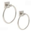 RUACQ Towel Ring for Bathroom 2pcs,Square Base Hand Towel Holder