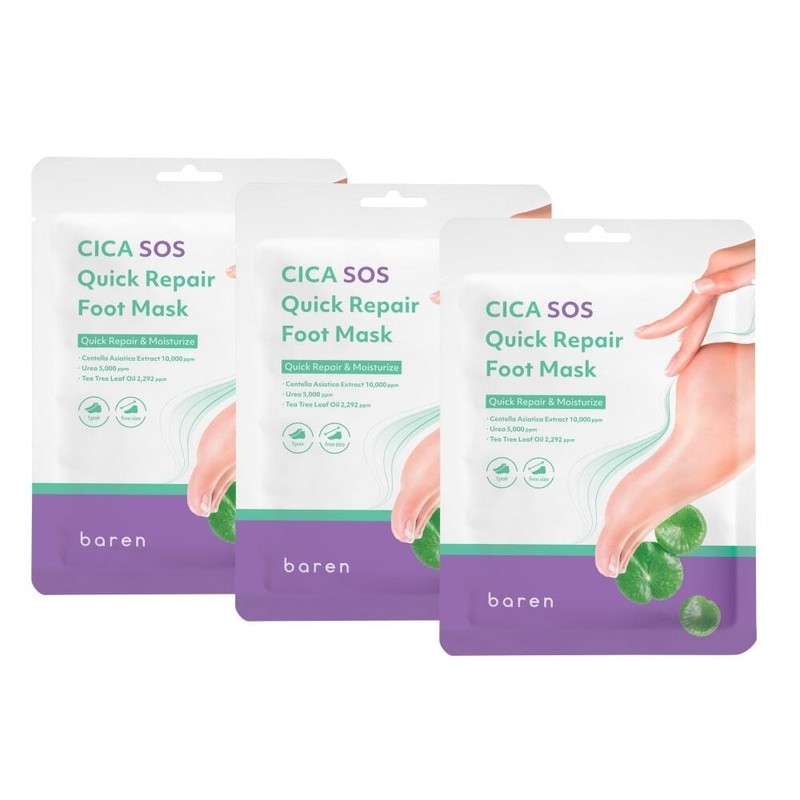 baren Cica SOS Quick Repair Foot Mask (3P) - baren