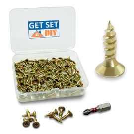 Galvanised Screws 4 x 16mm Screws (100pcs) With Pozi Drill Bit - Multi-Purpose Wood Screws in a Handy Storage Case