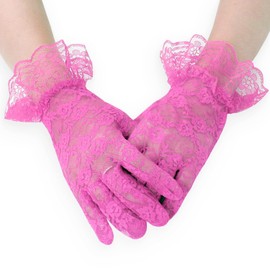 Nacorulu Lace Gloves for Women Tea Party,Premium Quality Meets Feminine Design Redefine Your Style (Rose Pink)