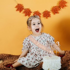 Decoraciones de tercer cumpleaños para niñas, marco de tercer cumpleaños, corona/tiara, velas, adornos de tartas. Regalos de tercer cumpleaños para niñas, 3 decoraciones de cumpleaños para niñas, 3 decoraciones de fiesta de cumpleaños
