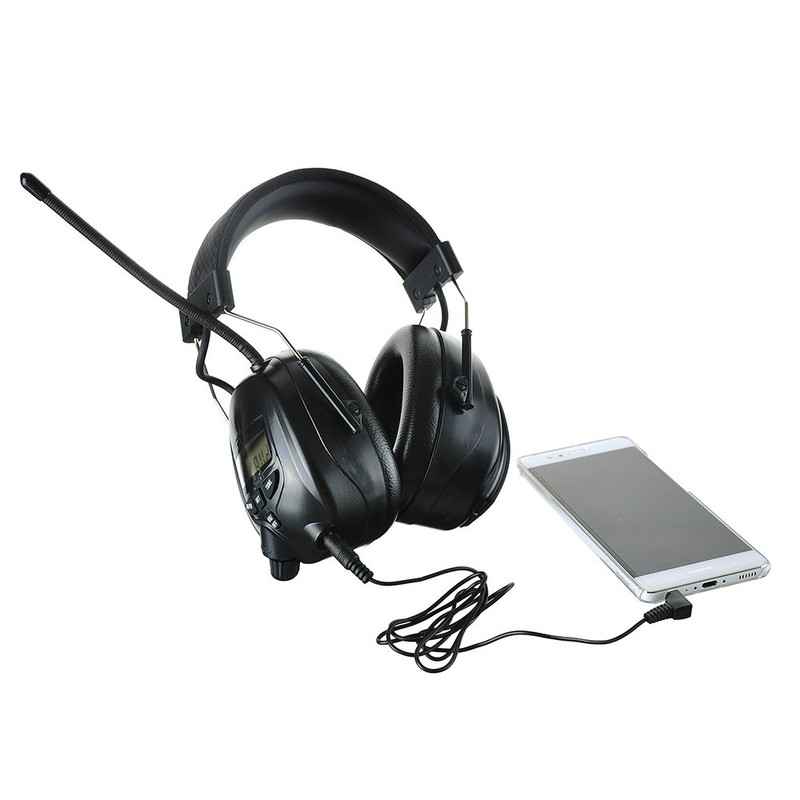 AM/FM Radio Headphones 25dB NRR,Noise Reduction Safety Earmuffs,Digital Display Headset,Powered