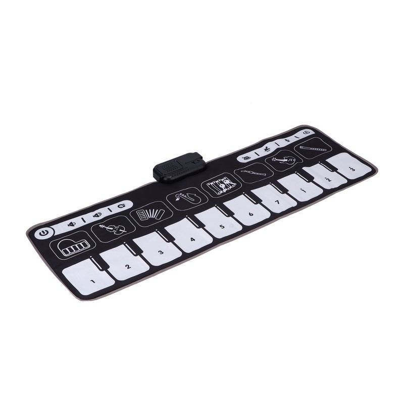 Kids Piano Mat 43.3 X 14.2in Adjustable Volume 10 Keys