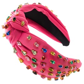 scicent Hairbands Women Fabric Head Bands Wide Non-Slip Hair Bands Rhinestone Crystal Headbands Fashion Knotted Hairband for Daily Wearing Girls Hair Accessories - 25721