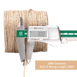 G2PLUS Jute String Twine 3MM, 100M Natural Garden Jute Rope, 3 Ply Art and Crafts Linen String for DIY Craft; Gardening Use