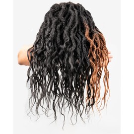 16 Inch 6 Packs Mixed Colors Combo Pack,Goddess Faux Locs Crochet Hair for Black Women-(5 packs 1B+ 1 pack OT1B/30),Soft Pre looped Crochet Hair Extensions(16-6 Packs,1B+OT30)