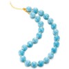 COOLSTEELANDBEYOND Colorful Beads Statement Necklace Journey Blue Resin Beads String