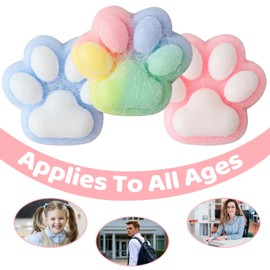 HTTDSLF 3 Pieces Fufu Squishy, Taba Squishy, Cat Paw Squeeze Toy, Cat Paw Squishy, Anti-Stress Toy, for Concentration, Anxiety Relief, Anti Stress