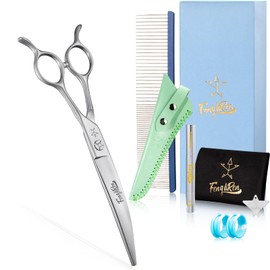 Fengliren High-end Professional Dog Grooming Curved Scissors Pet Curved Shears 7 Inches Extremely Very Sharp Made Of Stainless Steel Alloy By Hand For Dog Cat Groomer