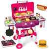 Kids Play Kitchen Toys, Kids BBQ Grill Playset with Smoke
