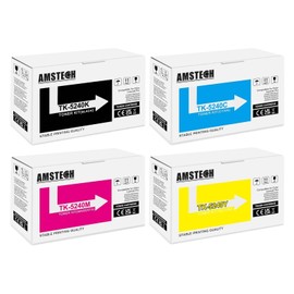 Amstech TK5240 TK-5240 Toner Compatible with Kyocera Ecosys M5526cdw Toner M5526cdn P5026cdw P5026cdn TK-5240K TK-5240C TK-5240Y TK-5240M (Black Cyan Yellow Magenta, Pack of 4)