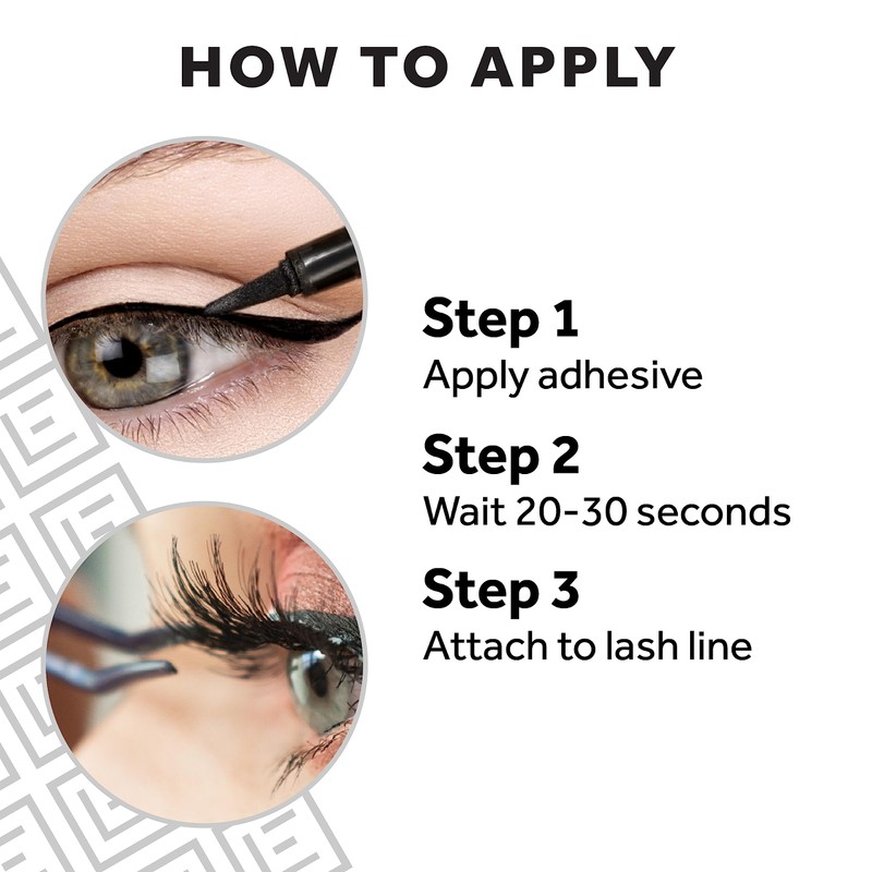 Eylure Line & Lash Kit, 2-in-1 Lash Black Glue Eyeliner