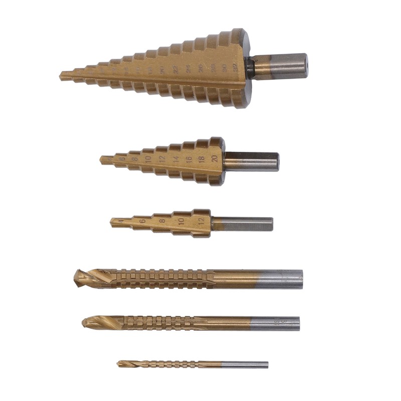 Step Drill Bit Set Universal Triangle Shank HSS High Hardness