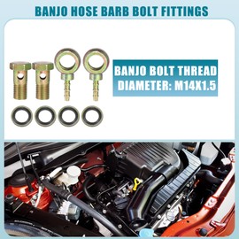 A ABSOPRO Car Banjo Hose Barb Bolt Fittings Adapter M14 x 1.5 6 mm Pack of 2