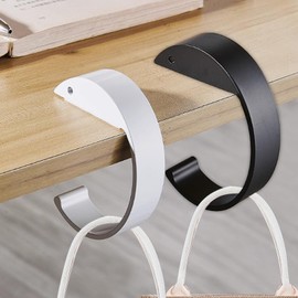 Xugoox 2pcs C-Shaped Desk Hooks, Handbag Table Utility Hooks Desktop Holder Heavy Objects Organizers Suitable for Bag Wallet Types