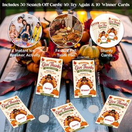 50PCS Thanksgiving Scratch Off Game Cards