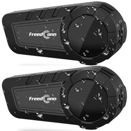 FreedConn Motorbike Helmet Bluetooth 5.1 Intercom Headset Motorcycle Headphone 8 Riders 4000 Feet with Noise Cancellation Stereo FM Waterproof Voice Control Universal Pairing, 2 Pack (KYPRO 2 Pack)