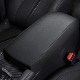 JXAUTOPART For 2020-2025 Mazda 3 Central Storage Box Armrest Cover Cushion PU Leather Black