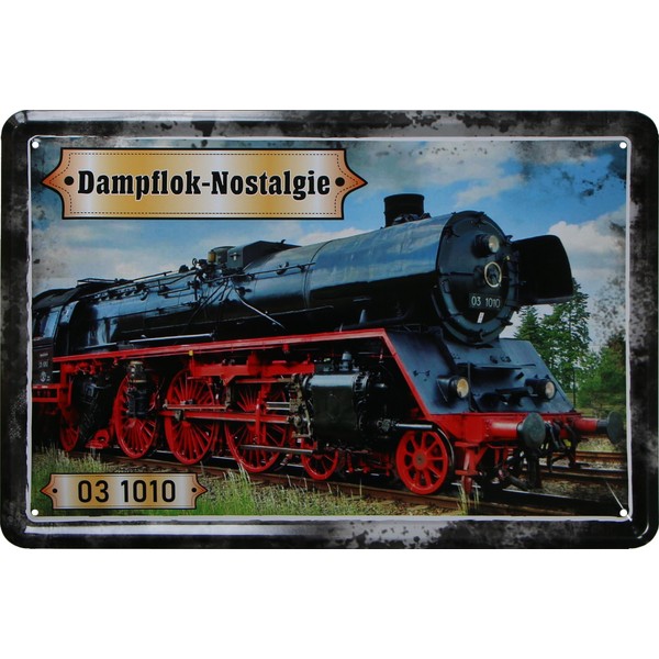 WOGEKA ART Retro Tin Sign - Steam Train Nostalgia 03