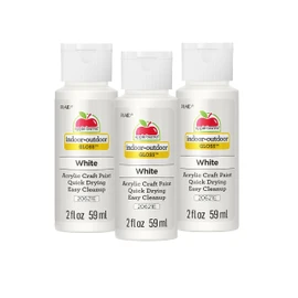 Apple Barrel Acrylic Paint in Assorted Colors (2 Ounce), 20621 Gloss White- (Pack of 3)
