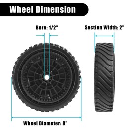 Cluparis 634-05039 Wheel Drive Assembly Fits for MTD Craftsman Cub Cad Troy-Bilt, 8" Replacement 634-06986 Front Wheel Compatible with TB200 TB210 TB220 TB230 TB270ES TB280ES Mower, 2 Pcs