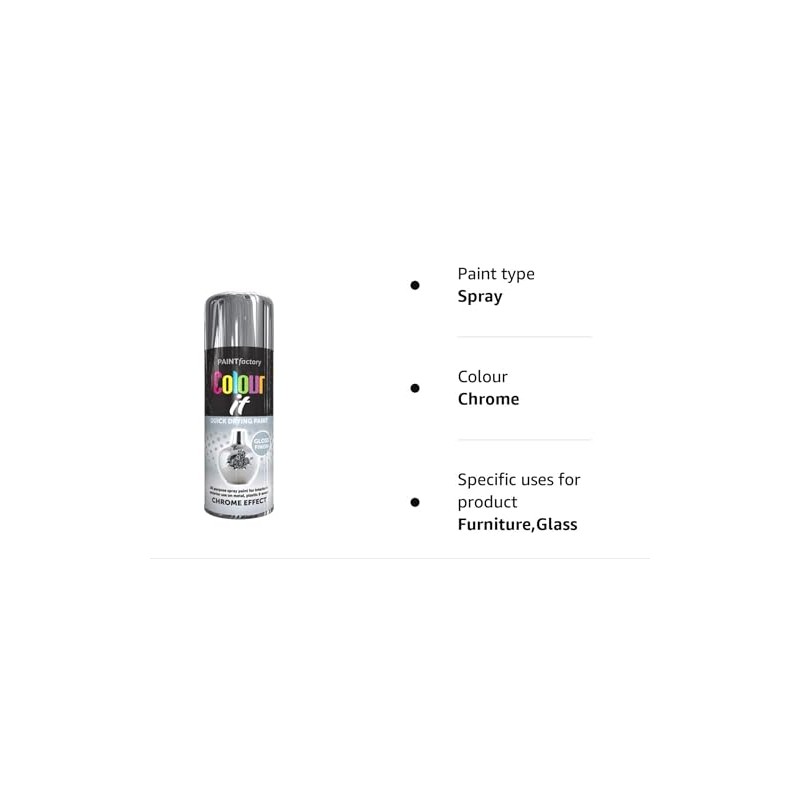 Chrome Effects Spray Paint Gloss Metal Wood Plastic 400 ml