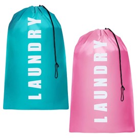 2 PCS Dirty Clothes Travel Bag Extra Large Travel Laundry Bag Durable Rip-Stop Dirty Clothes Shoulder Bag Portable Travel Laundry Bags Dirty Clothes Bags with Drawstring Cord for Home Travel Dormitory