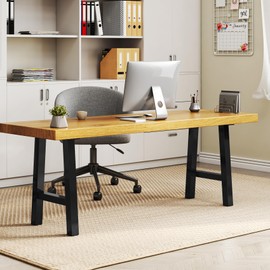 TC-HOMENY Table Bench Legs 28" Set of 2 Black Coffee Metal Legs Dining Iron Furniture Legs (28 INCH)