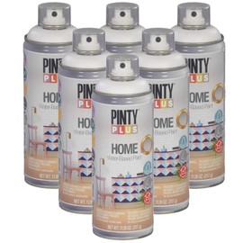 Pintyplus Home Spray Paint - 11oz, Neutral White - Low Odor, Low VOC, Matte Finish, Water Based, Ideal for Indoor Spray Paint Projects, Pack of 6