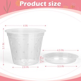 FUIJOL Orchid Pot, 6 Pack 4 Inch Clear Orchid Pots with Holes and Saucers for Repotting, Breathable Slotted Plastic Orchid Planters with Drainage for Root Health Indoor Outdoor (4 Inch)