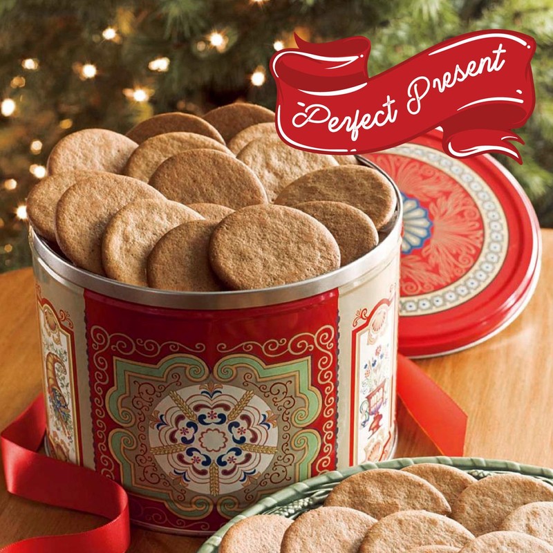 Nyakers Gingerbread Snaps Cookie Tin, Finest Ginger Snaps Original Flavor