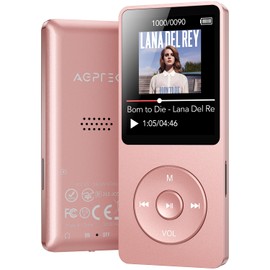 AGPTEK MP3 Player, HIFI Music Player, Bluetooth 5.3, Ultra Lightweight, Built-in 32 GB, Expandable Up to 64 GB, Button Control, Music Player, 40 Hours Playback, Lossless Sound, FM Radio, Direct