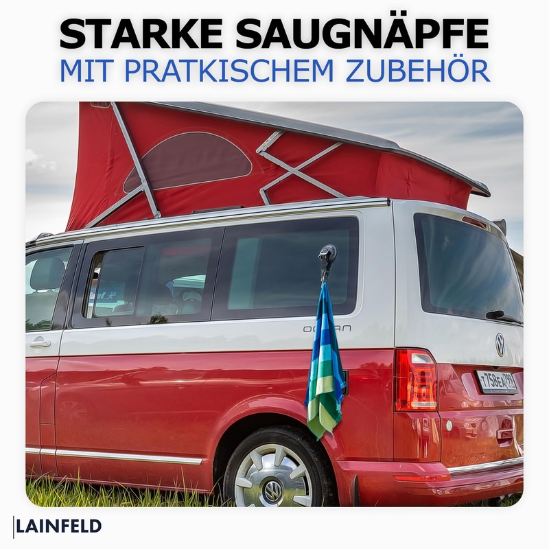 LAINFELD Suction Cup Hooks, Set of 2 with Lobster Clasp