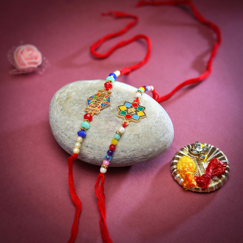 Set of 2 Rakhi for Brother Rakhi Thread bracelets for