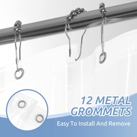 downluxe Set of 2 Waterproof White Shower Curtain Liner - PEVA Lightweight Plastic Shower Liner with 3 Magnets, Shower Curtains for Bathroom, 72" x 72", White