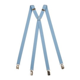 Olata Skinny Classic X-Back Clip-On Suspenders – 2cm Wide. Light Blue