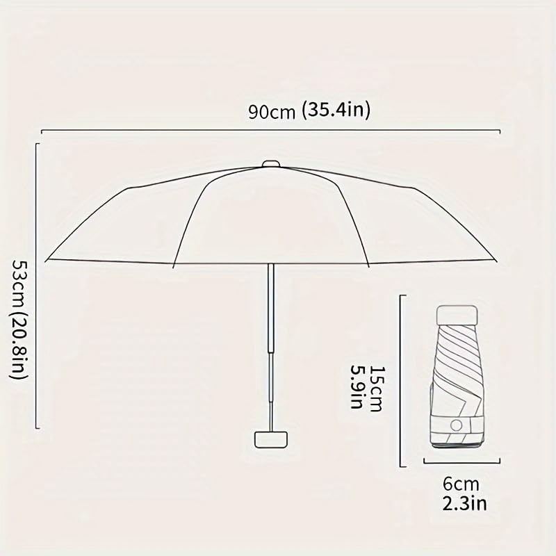 Mustarpicking UPF50+ Mini Travel Sun Umbrella for Purse With Case,Small