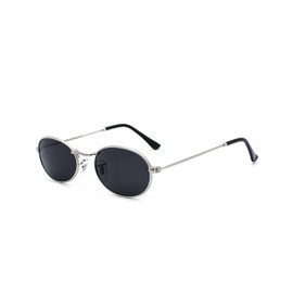 WDZAYXC Fashion Oval Sunglasses for Men and Women Lightweight Metal Frame Glasses