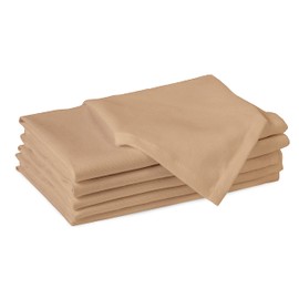 Encasa XO Cotton Cloth Napkins | Set of 6 | Size 43x43 cm | Light Beige Solid Color | Machine Washable