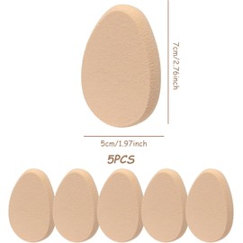 Esponja de maquillaje suave de 5 piezas, esponja polvo ajuste reutilizable, en forma gota agua para uso en seco y húmedo para cara suelta, maquillaje